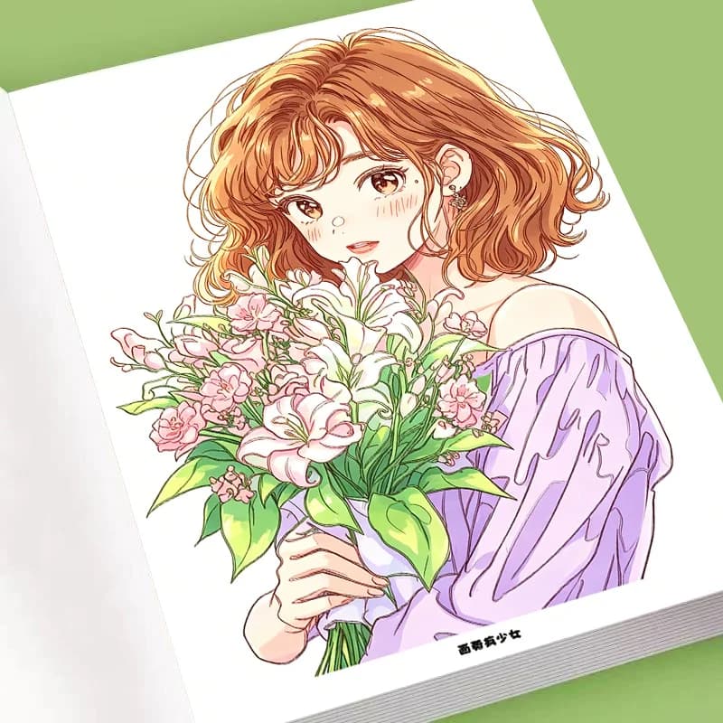 Anime Girls Manga Drawing Tracing Book, Cute Female Character Sketch & Coloring Practice for Beginners