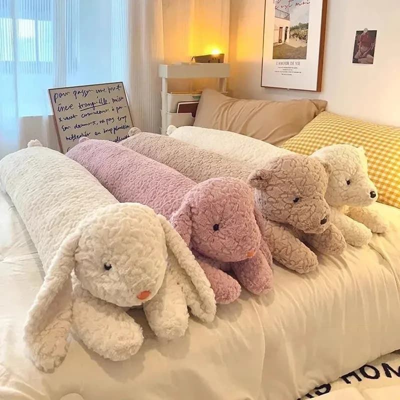 Grande cuscino per il corpo del coniglio Orso lungo Simpatico peluche Coniglio Cuscino per dormire Cuscino decorativo per il corpo Cuscino per schienale della sedia Decor