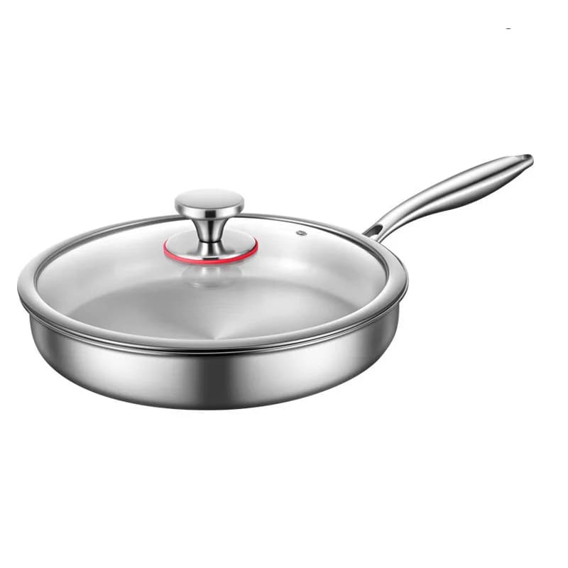 316 Stainless Steel Frying Pan Non Stick Coating Free Induction Cookware For Omelet Steak Home Use Healthy Cooking