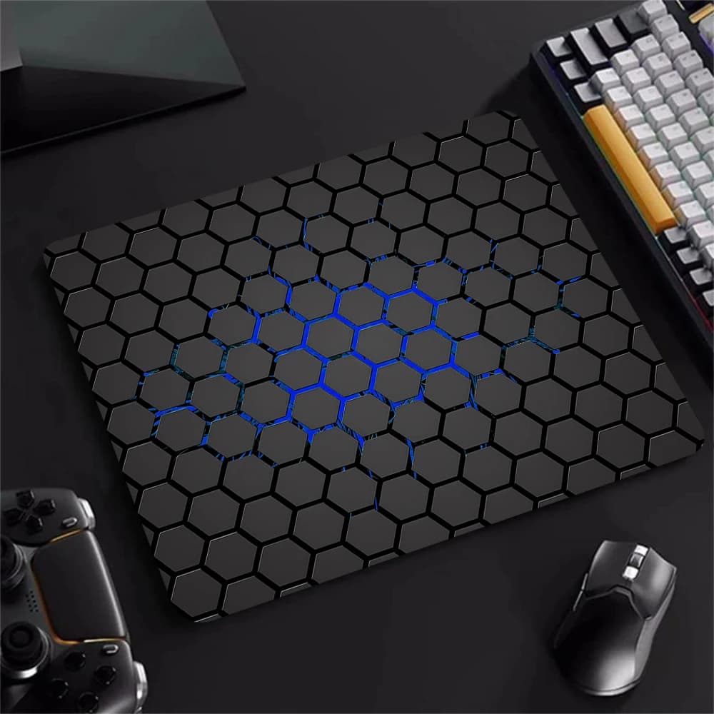 Tappetino per mouse da gaming piccolo, geometrico, con bordo cucito, per gamer, XS, tappetino per tastiera, tappetino da scrivania per computer e laptop
