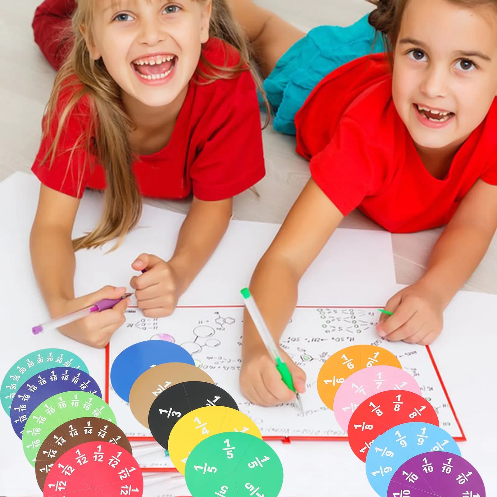 Set di Piastrelle Magnetiche Colorate per Frazioni, Ausili Didattici per l'Insegnamento della Matematica, Risorse Educative per l'Apprendimento