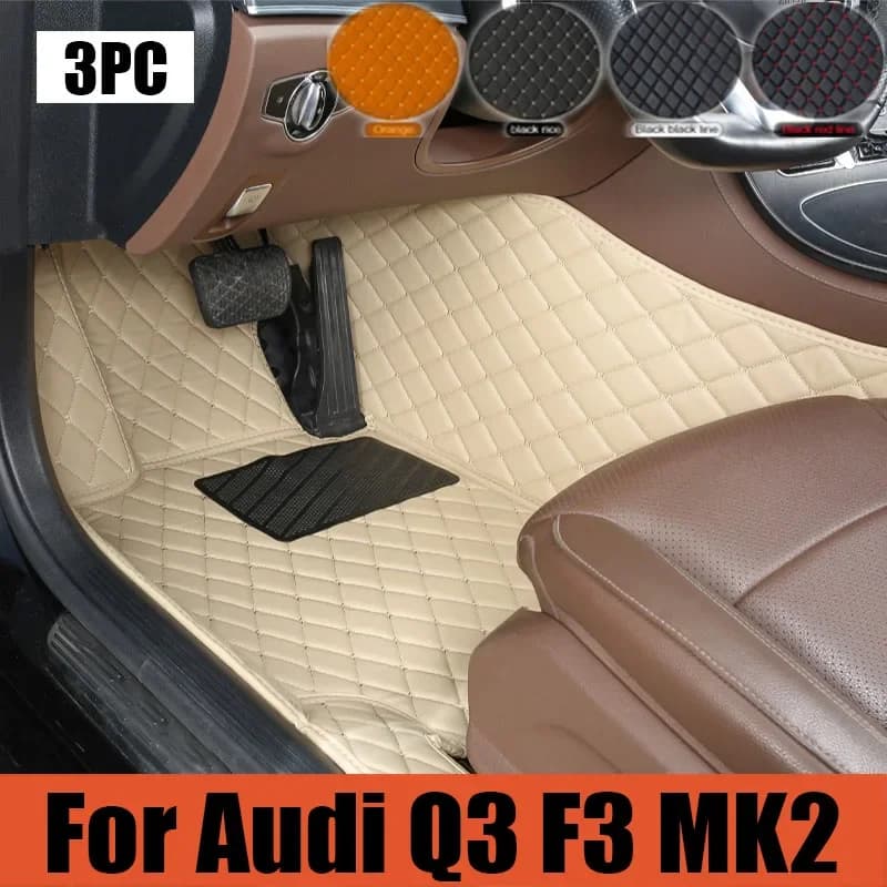 Tappetini per auto per Audi Q3 F3 MK2 2019 ~ 2022 Durevole Anti Dirt Tappeto Auto Tappetino Set di tappeti in pelle di lusso Tappetino per bagagliaio interno per auto 0531