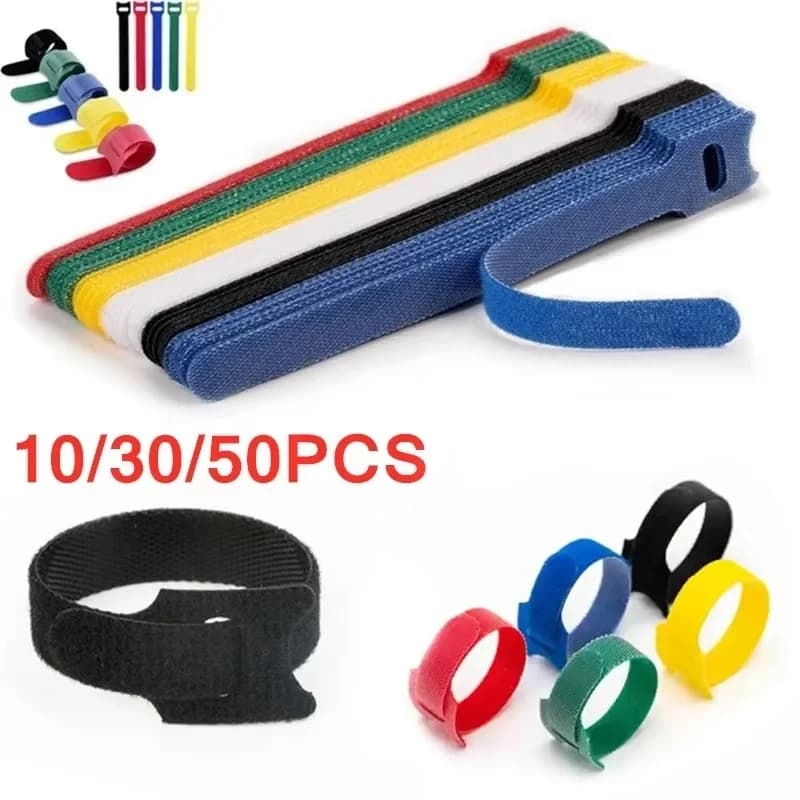 100 Pezzi di Nastro Adesivo Riutilizzabile 3M Velcro, Organizzatore per Cavi, Fascette per Cavi, Protezione per Cavi USB e Cuffie