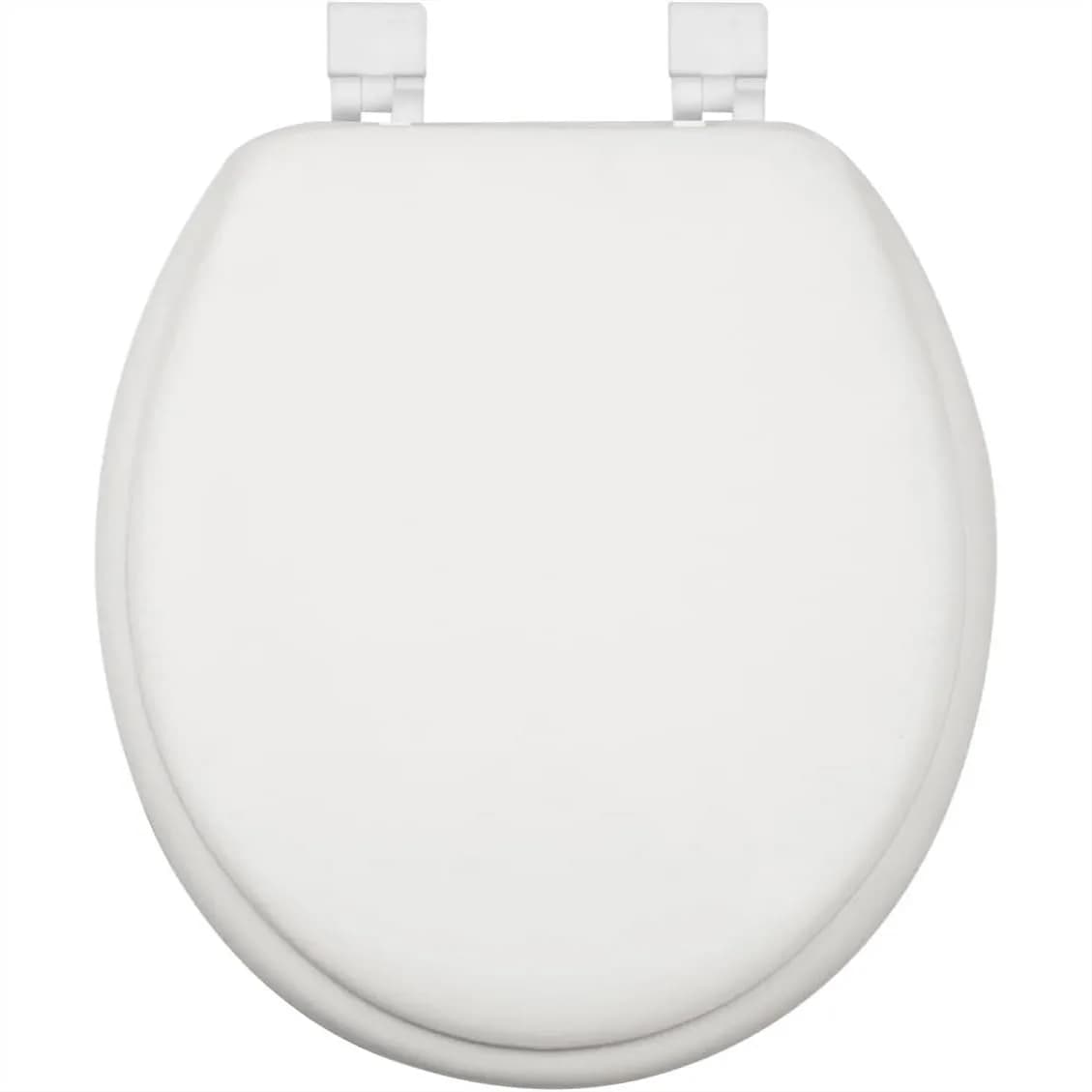 Soft Round Toilet Seat with Easy Clean Hinge, Padded White