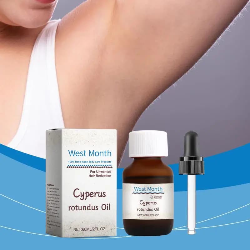 Olio per la Cura della Depilazione con Cyperus Rotundus (con Raschietto), Olio Essenziale Vegetale Nutriente e Idratante per il Corpo