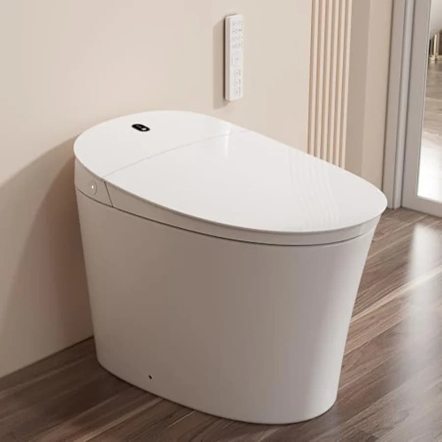 WC Giapponese Allungato Intelligente con Bidet Integrato, Sedile Riscaldato, Potente Scarico, Altezza Confortevole ADA, Asciugatore, Deodorante, Luce Notturna