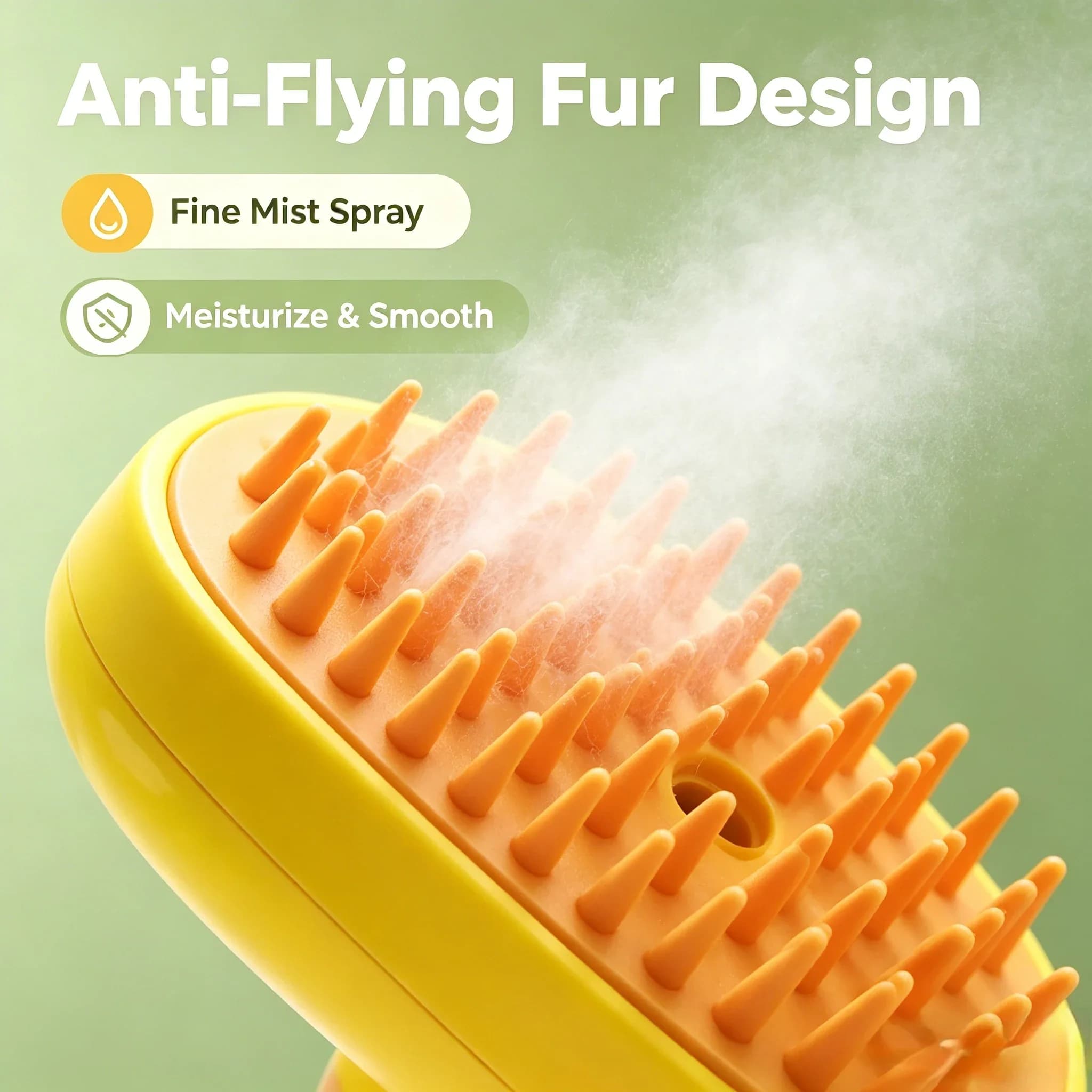 Spazzola Elettrica per Toelettatura Animali Domestici, Spazzola per Pelo di Gatti con Nebulizzatore Fine, Pettine Anti-Pelo Volante per Cani e Gatti, Spazzola Ricaricabile USB per Animali