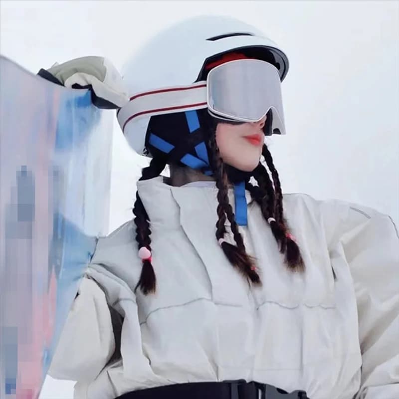 B48B-Ski Occhiali da snowboard per uomo e donna Protezione antiappannamento con doppia lente con design cilindrico