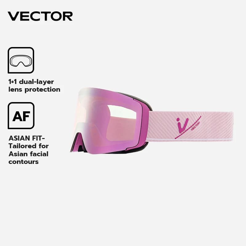 VECTOR Occhiali da sci per bambini e donne Occhiali da snowboard UV400 Lenti elettrolitiche a doppio strato Occhiali da sole da neve per esterni invernali