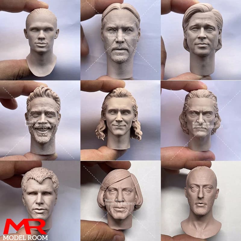 Non verniciato 1/6 Brad Pitt Joaquin Keanu Reeves Harrison Ford Jeffrey Dean Morgan Jean Reno Testa Sculpt Fit 12 ''Action Figure maschile