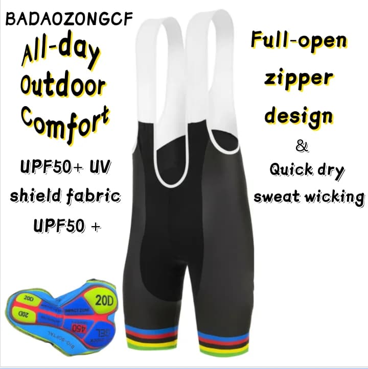Cycling Bib Shorts Men Gel Thick Shockproof Pad Men Cycling Shorts 6 Hours Ride Pro Lycra Men's Cycling Bretelle