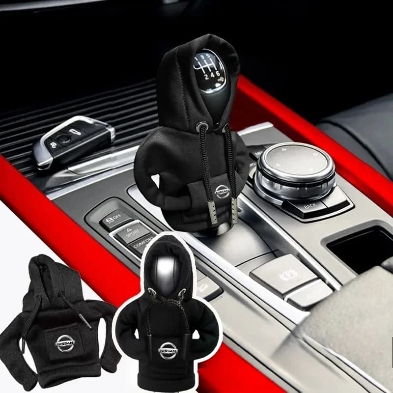 Car Hoodie Change Speed Lever Sweatshirt Handle Gear Shift Knob Cove For Nissan X-Trail T32 T31 Qashqai Tiida Teana Car Styling