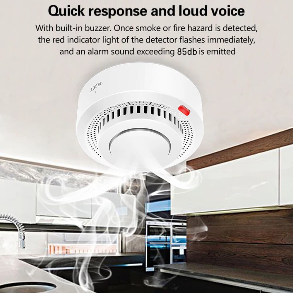 Rilevatore di Smog Intelligente, Allarme Antincendio Wireless WiFi, Accessori per la Sicurezza Domestica