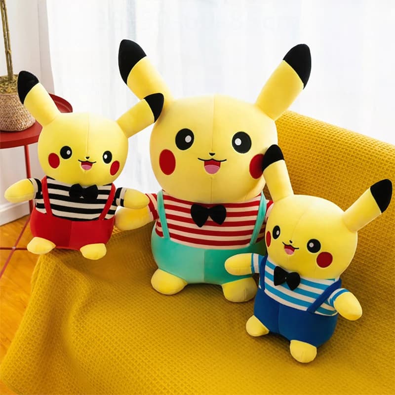 New Creative Pikachu Plush Toy with Strap Cute Stuffed Animal Doll Large Pillow for Kids Birthday Christmas Gift Soft Plushie