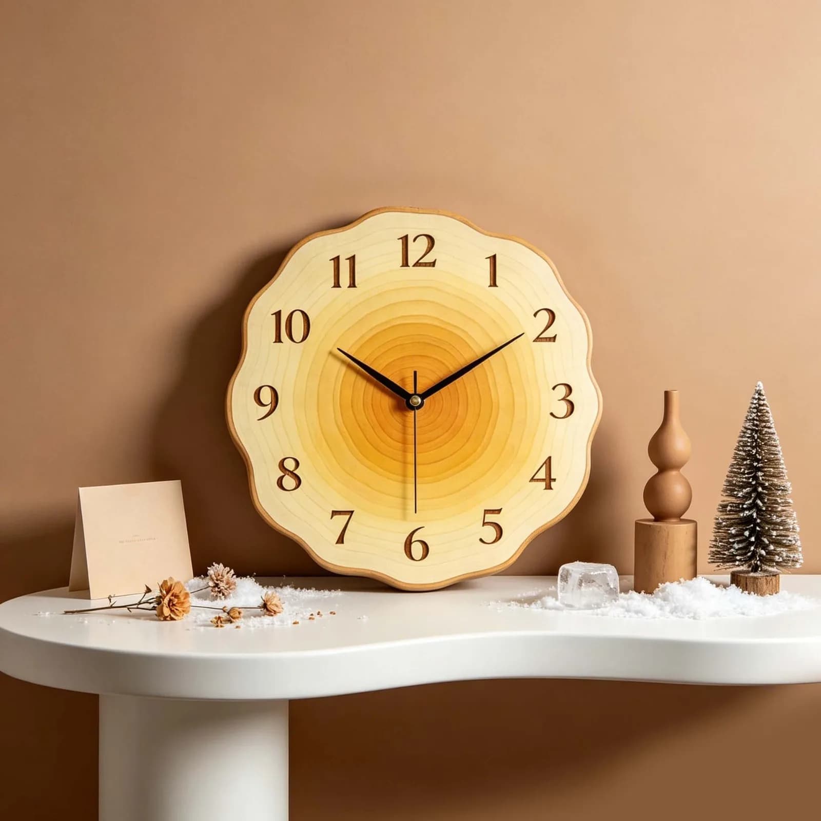 Wave Lace Stump Clock Silicone Mold DIY Digital Number Clocks Epoxy Resin Plaster Cement Mold For Crafts Jewelry Making Ornament