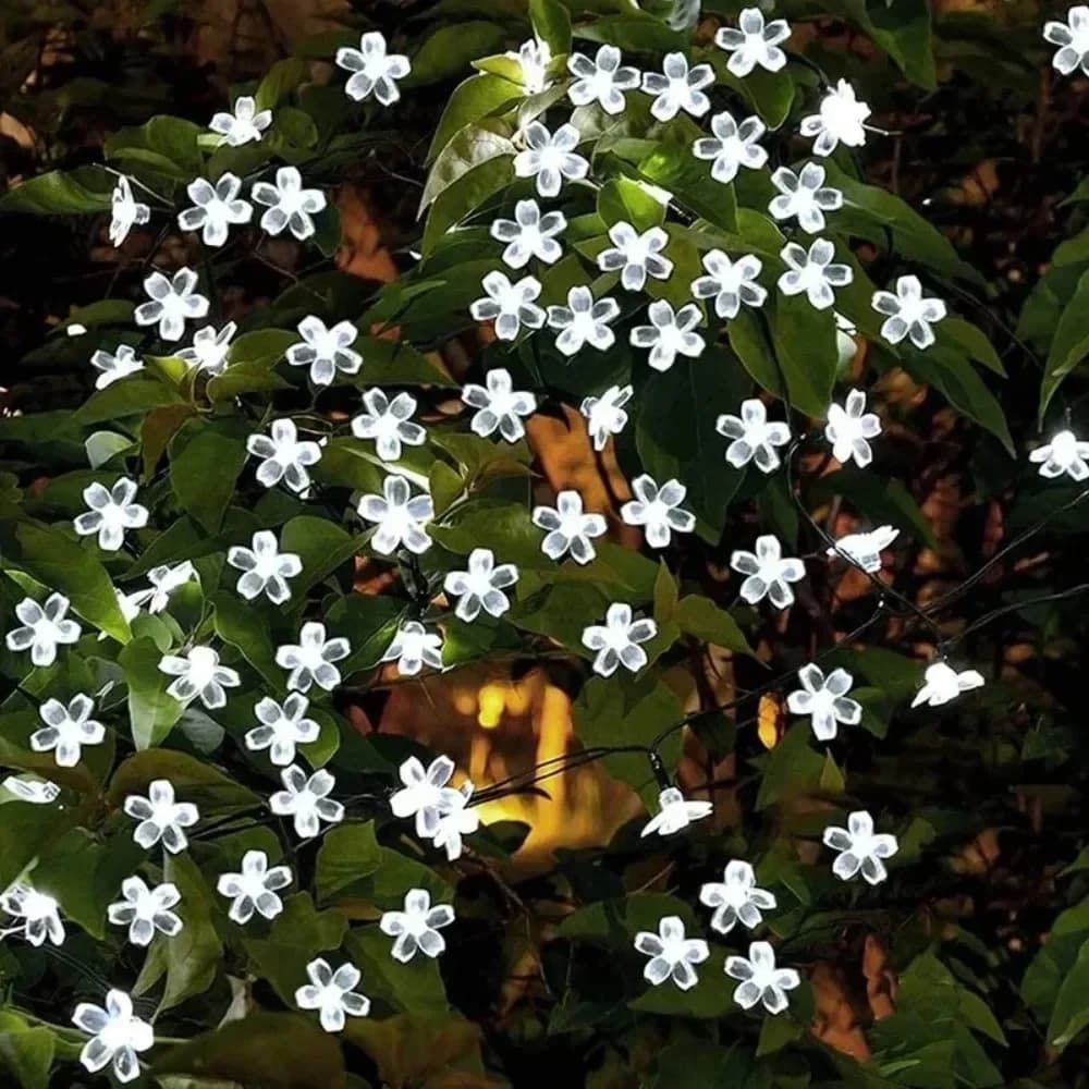 Luci Solari a Forma di Ciliegia per Giardino, Ghirlanda a Batteria, Decorazione Natalizia Impermeabile per Esterni e Vialetti