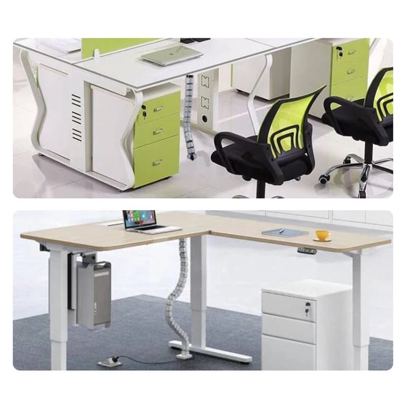 Nuovo Organizzatore Cavi a Serpentina da 80CM per Gestione Cavi Sotto Scrivania, Vassoio Portacavi per Workstation