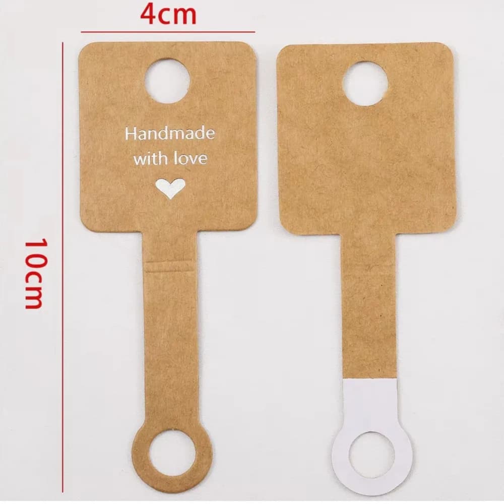 Etichette adesive pieghevoli per fasce per carte di carta da 100 pezzi - Confezione di etichette per braccialetti portatili per gioielli per accessori per capelli