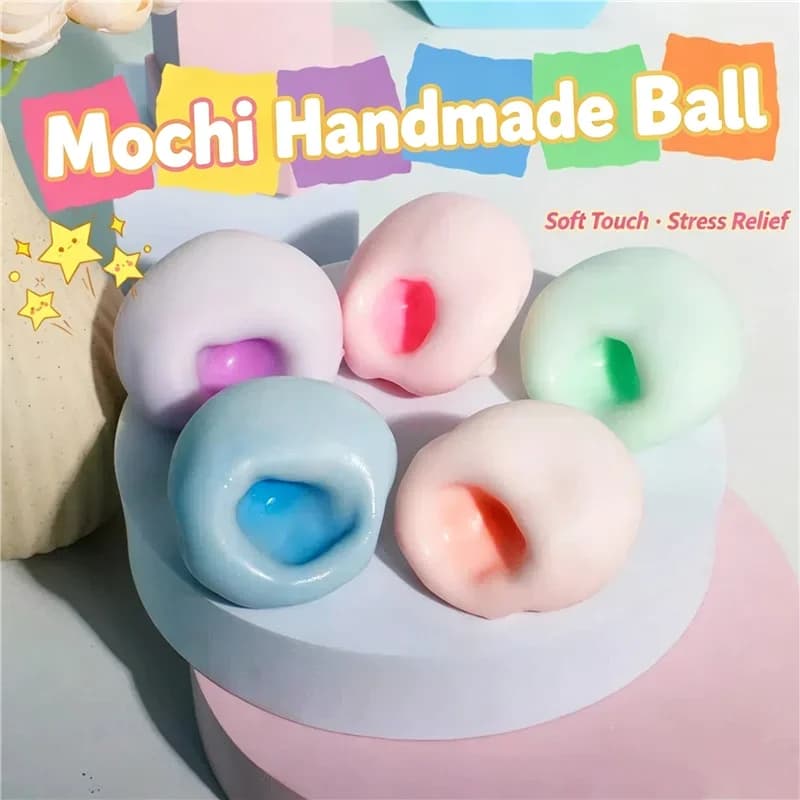 Shapeable Vacuum Squishies Stress Relief Sand Ball Fidget Sensory Noisy Ball Toy Desktop Squeezing Soothing Toy Birthday Gift
