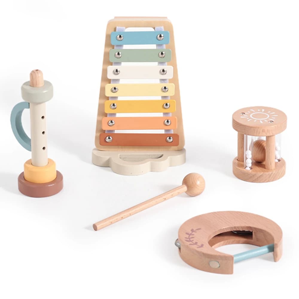 Giocattoli Montessori per bambini in legno Strumenti musicali a sonaglio Xilofono Percussioni Sonaglio sensoriale Giocattoli educativi per giocattoli per bambini Regali