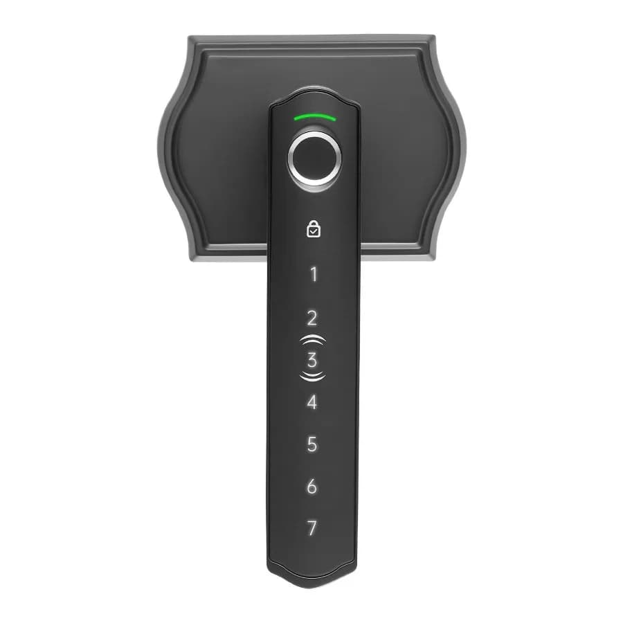 Set Serratura Porta con Impronta Digitale, Maniglia Elettronica Biometrica Senza Chiave, Chiusura Automatica, Codice Monouso, Anti-Pee