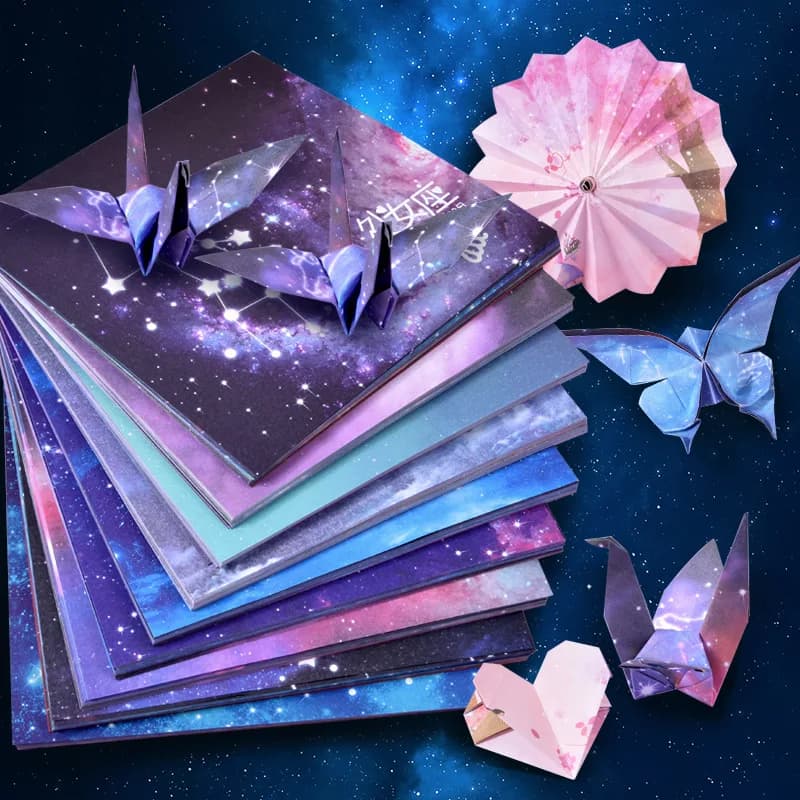 50 Sheets Origami Paper Stars Children DIY Hand Craft Origami Lucky Star Paper Folding Handmade for Gift Decorations Arts Crafts