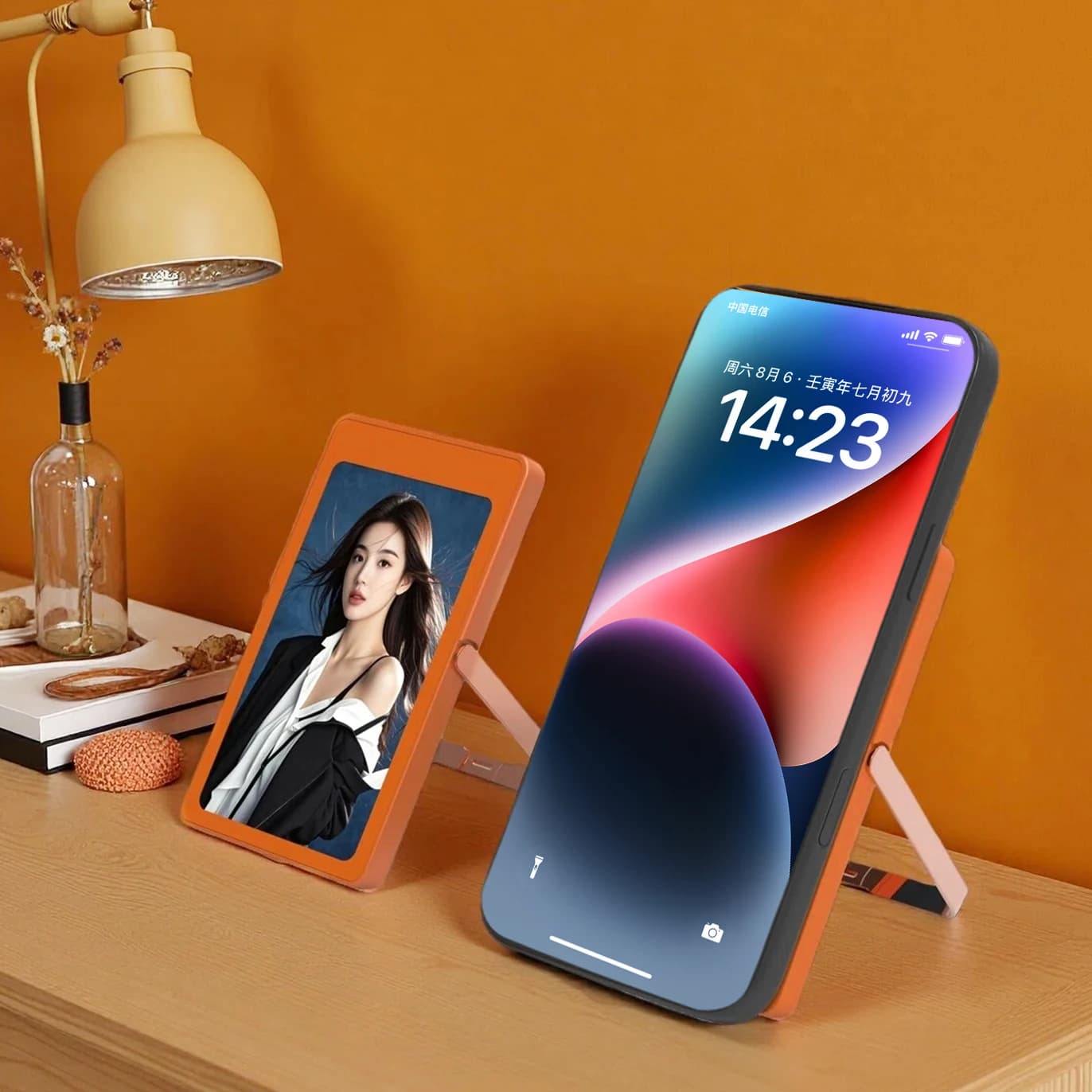 Cornice Digitale Intelligente NFC da 3,7 Pollici con Schermo E-Ink, Supporto Magnetico per Telefono, Porta Immagini Fai-da-Te, Decorazione da Scrivania