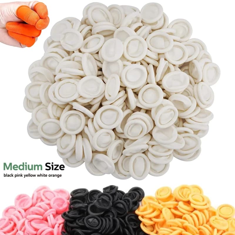 20-300p guanti monouso in gomma naturale guanti antiscivolo in lattice per dita guanti protettivi per dita strumento per unghie Non tossico