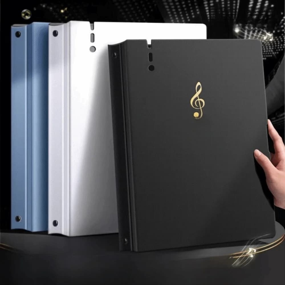 Cartella per spartiti A4 in carta Cartella per spartiti a spirale Organizzatore di documenti impermeabile Indice Anello postale Fibbia Raccoglitore per spartiti musicali Giocatori di pianoforte