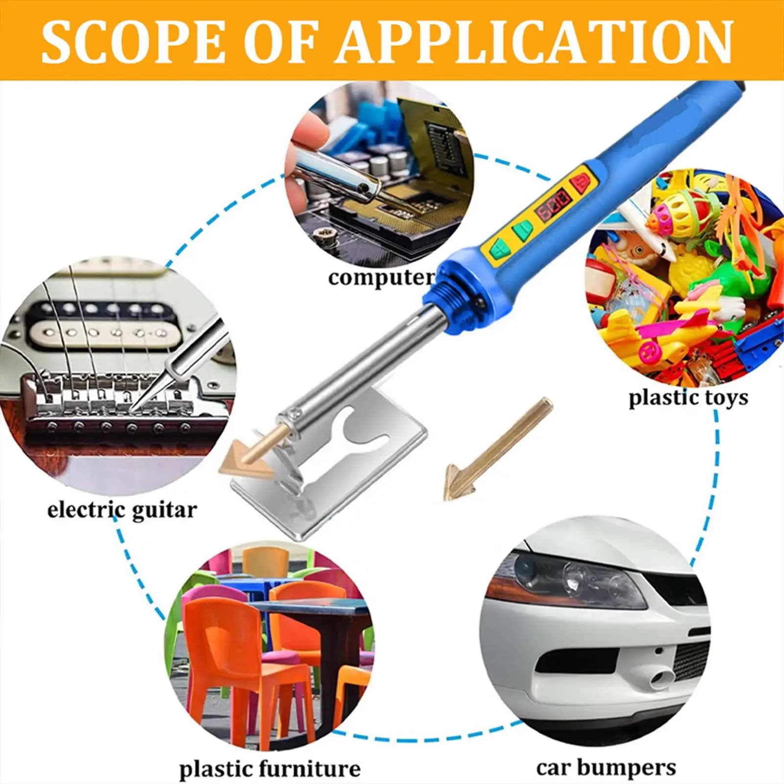 Soldering Iron Kit Mini Welder 220V Electric Repair Kit for Electronic Projects Hobby Crafts PCB Boards Car Fenders Dashboard