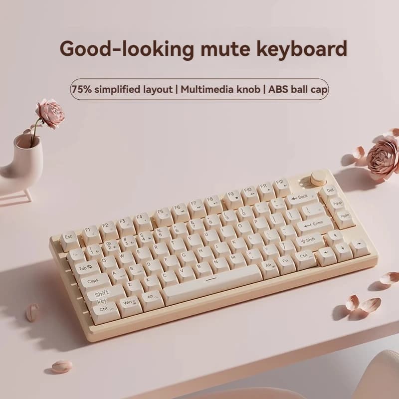 Tastiera a Membrana Cablata Z75 Personalizzabile, Configurazione 75%, Silenziosa, Ergonomica per Gaming ed Esports