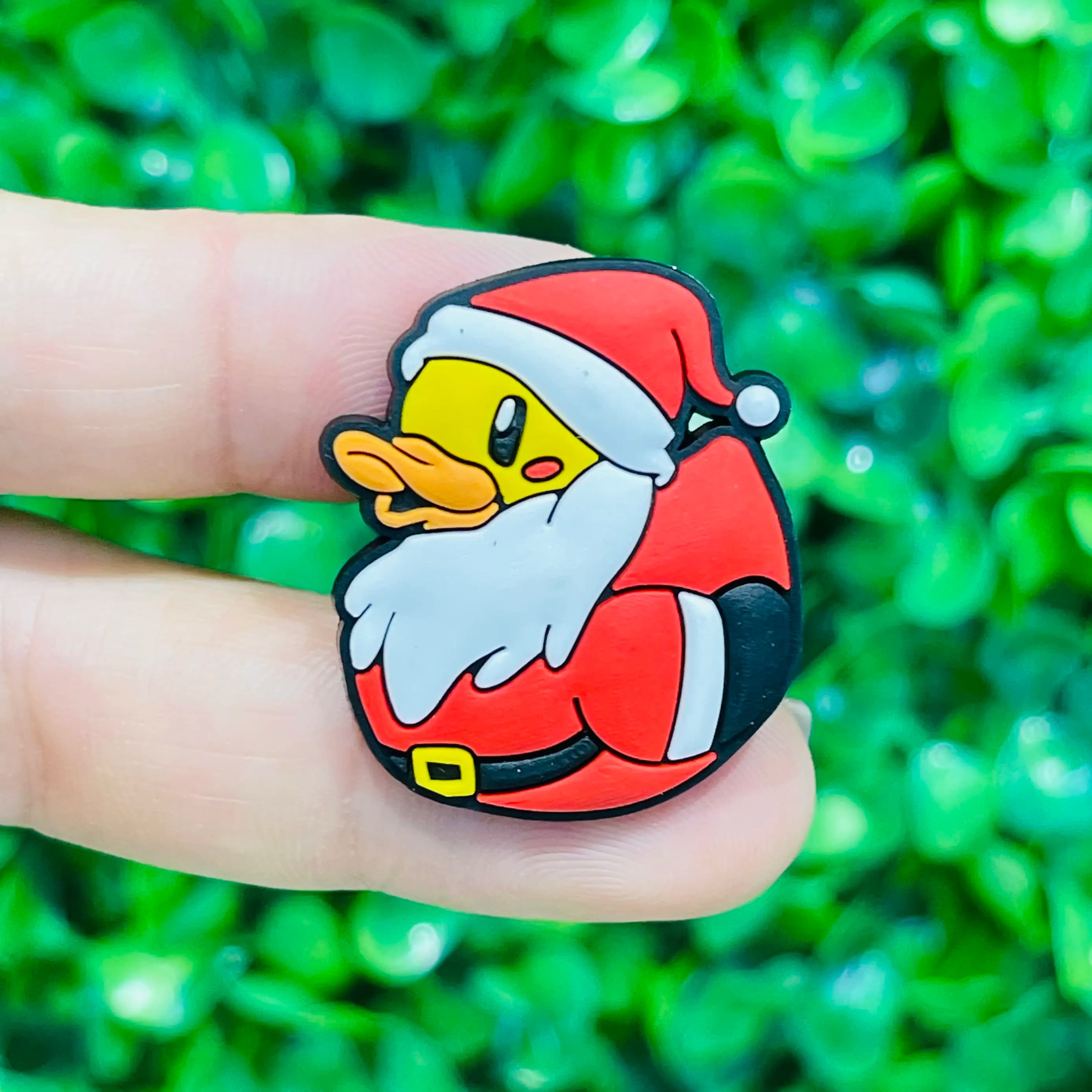 1-100pcs Christmas Tree Penguin Deer Candy Elk Santa Claus Duck PVC Shoe Charms Sandals Shoes Decoration DIY Kid Xmas Gift