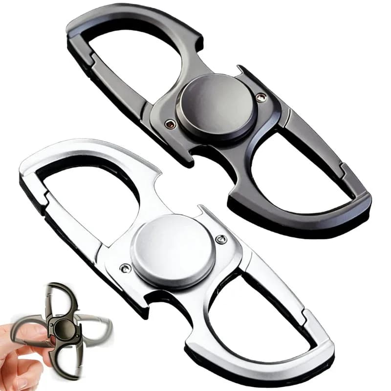 Portable Key Ring Fidget Spinner Keychain With Bottle Opener Quiet ADHD Anxiety Stress Relief Toys For Adults EDC Cool Gadgets