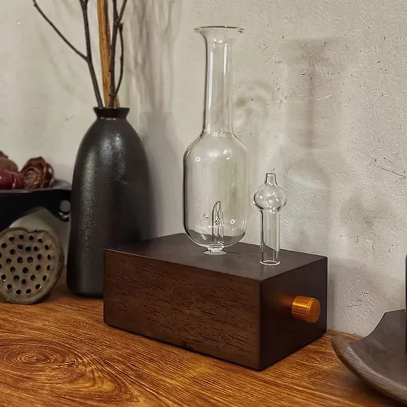 Diffusore di fragranze senza acqua per olio essenziale 2600MAH Diffusore per aromaterapia Dispositivo per deodorante per la casa con base in vetro e legno