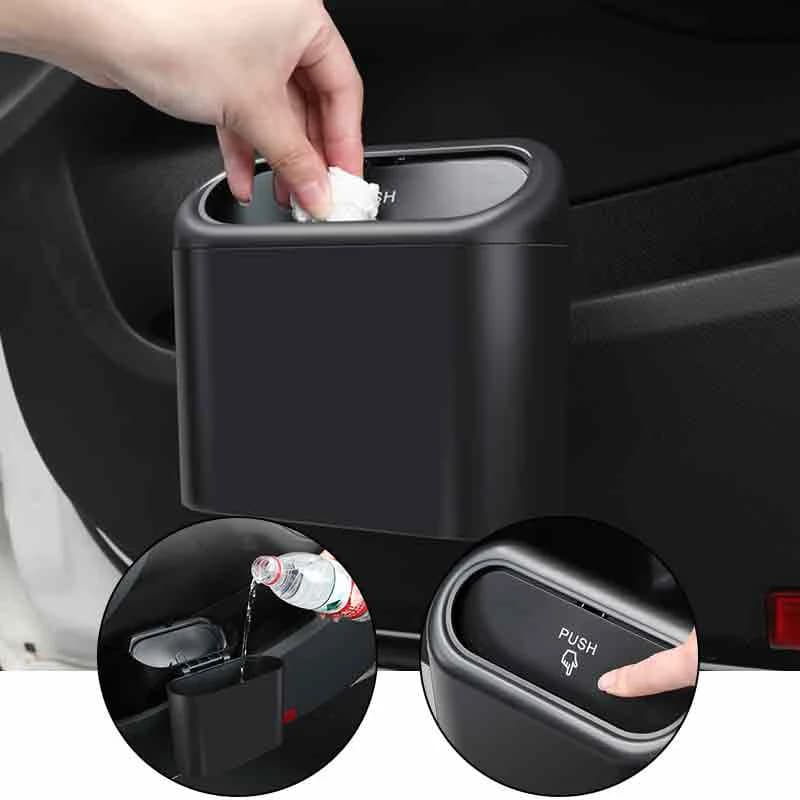 Car Trash Bin Organizer Hanging Garbage Storage Box Accessories