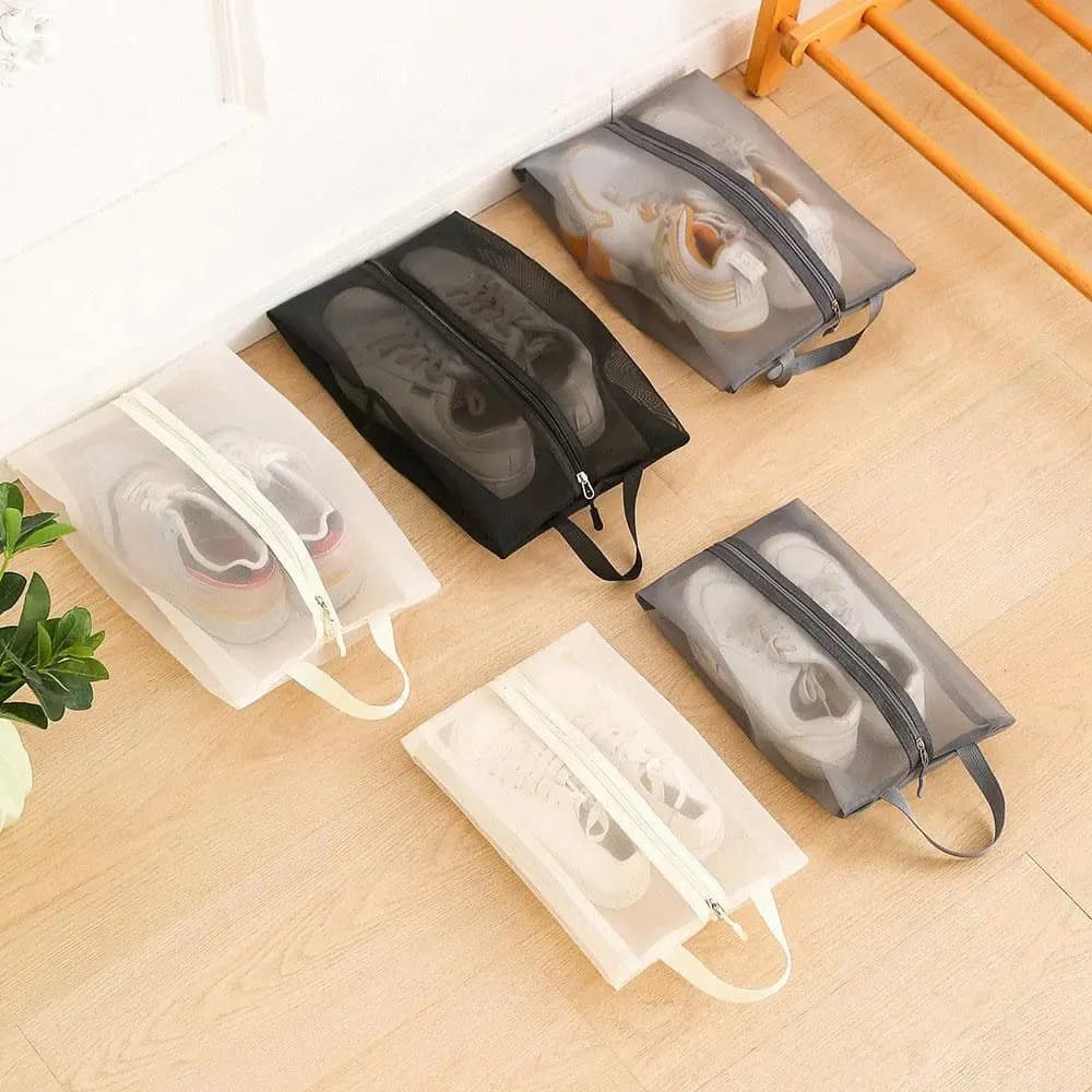 Anti-dust portable outdoor shoe bag in net lightweight and breathable shoe bag for outdoor use/moving/sports