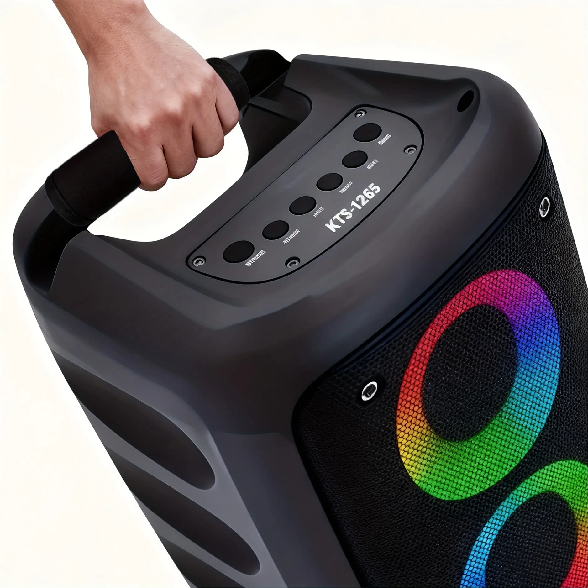 Handle protective cover for JBi Boombox 1/2/3 portable speakers - non-slip handle, durable fabric with black square design