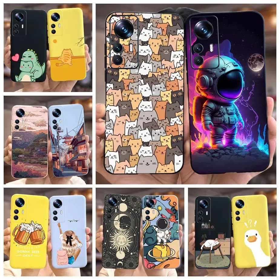 Per Xiaomi 12T Pro Case Cute astronauti Cartoon Cover custodie morbide in Silicone per Xiaomi Mi 12T Pro Mi12T 12tpro Fundas Bumper