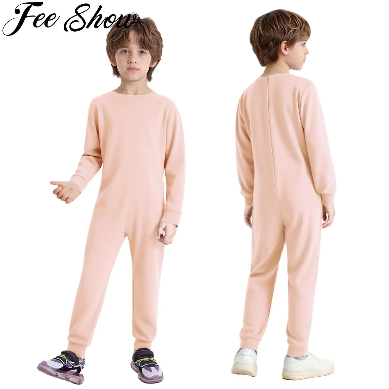 Kids Girls Girls Boys Esigenze Specials Active Clothing Cotton Crew Long sleeves Back hinge Fitness workout Sports clothing