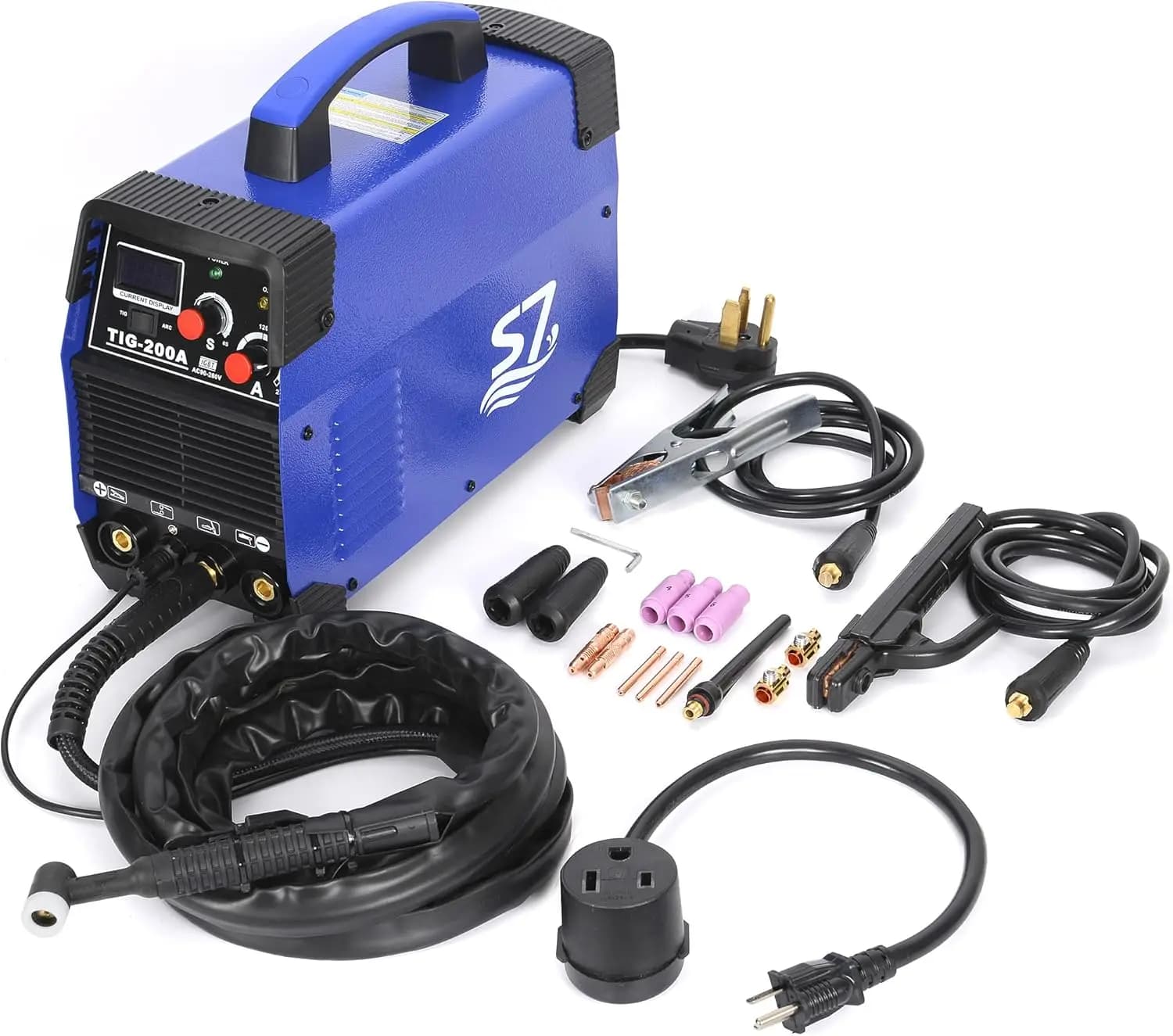 200A DC TIG Welder with HF Start, 110V/220V Dual Voltage Portable Stick Welder for Garage Repair and DIY Projects on Stainless