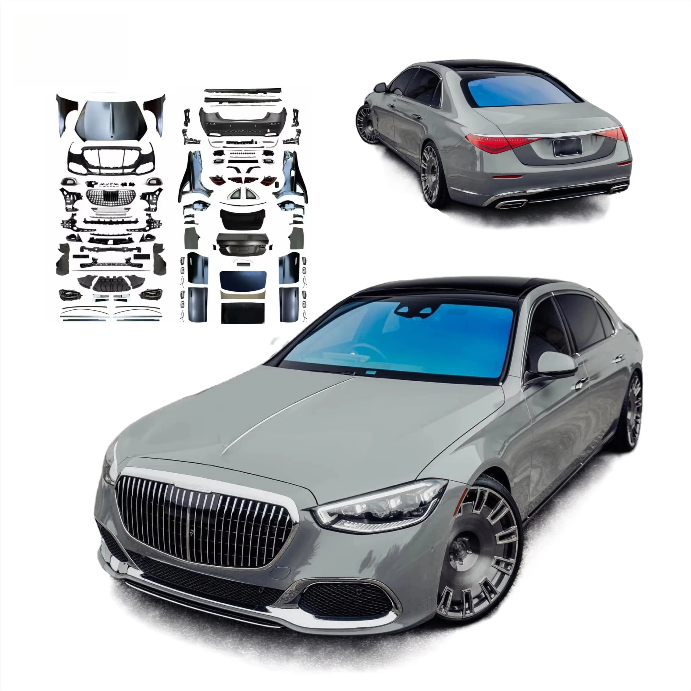 Bodykit for S-class 2006-2013 Upgrade to 2025 W223 Style 1:1 with High Quality LED Headlight Doors Handles