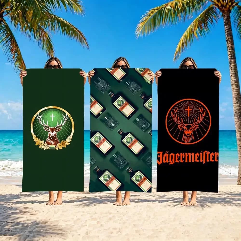 Asciugamano grande di marca Jaegermeister, morbido, ideale come regalo per viaggi, palestra, doccia, campeggio, sport, ad asciugatura rapida, per la spiaggia.