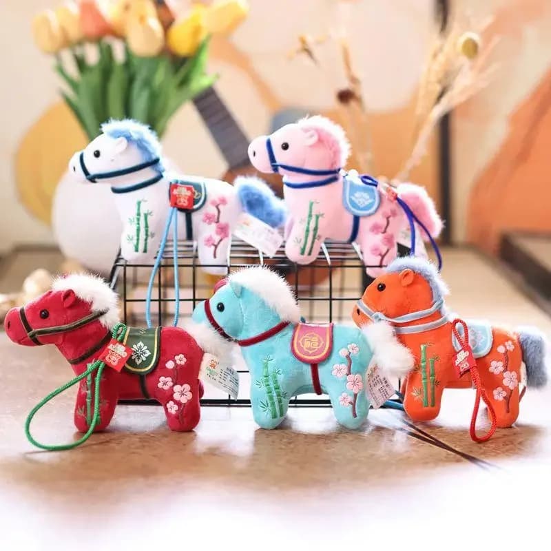 Simpatico pony portachiavi in peluche cartone animato bambola di pezza portachiavi zaino appeso decorazione borsa per studenti ciondolo portachiavi regali