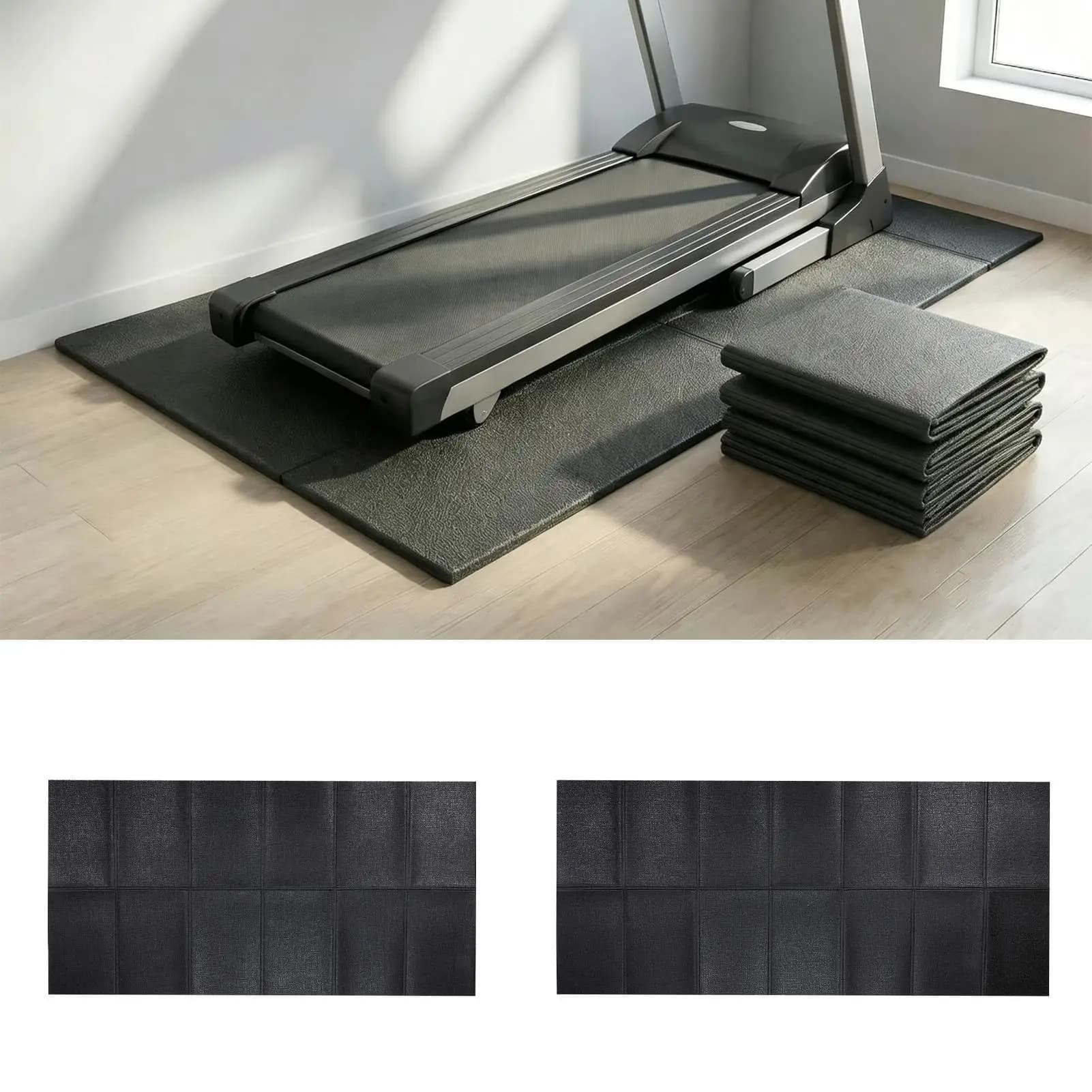 Tappetino per tapis roulant antiscivolo, che assorbe le vibrazioni, impermeabile, per attrezzature da palestra, casa, ufficio, yoga, allenamento indoor
