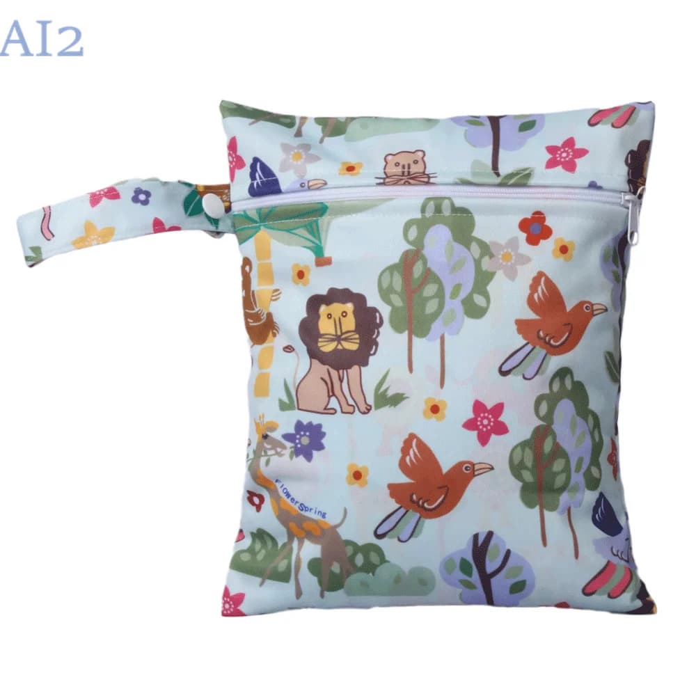 20*25CM passeggino pannolino borsa bagnata donne allattamento coppette mestruali borsa impermeabile PUL Snap borsa mamma stampa esterna borsa di immagazzinaggio