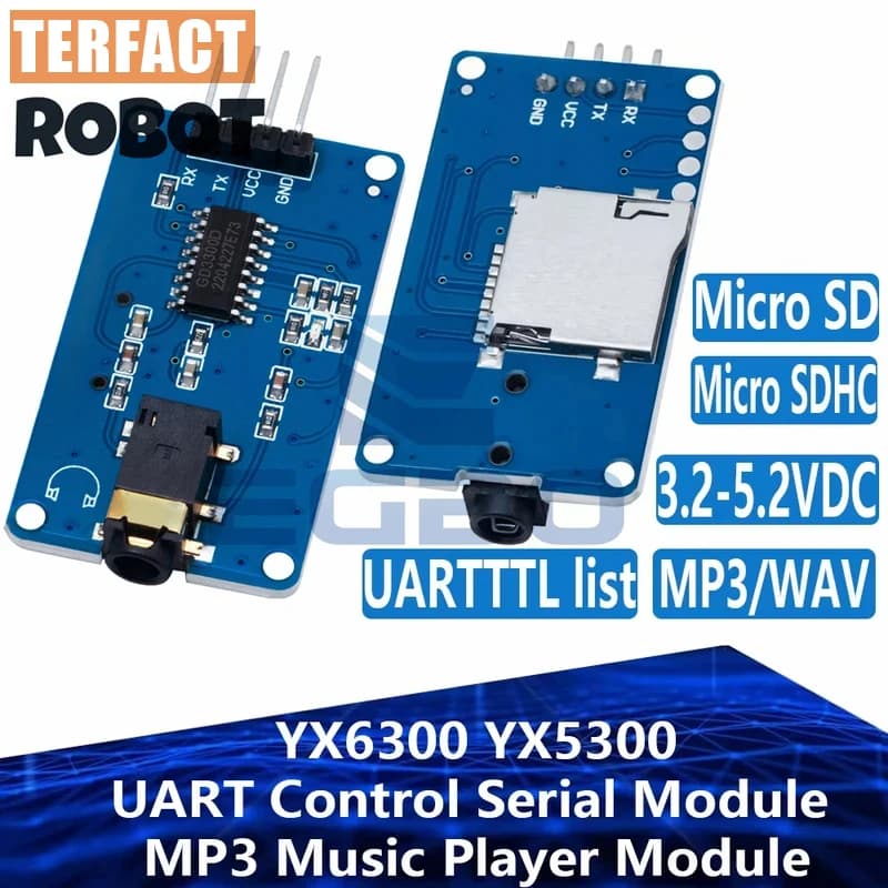 1~10 Pezzi EGBO YX6300 YX5300 Modulo di Controllo Seriale UART, Modulo Lettore Musicale MP3 per Arduino/AVR/ARM/PIC CF