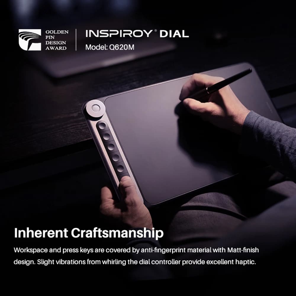 Inspiroy Dial Q620M Tilt Recognition Wireless Connection Graphic Design Cartoon Illustration Animation Drawing Pen Tablet
