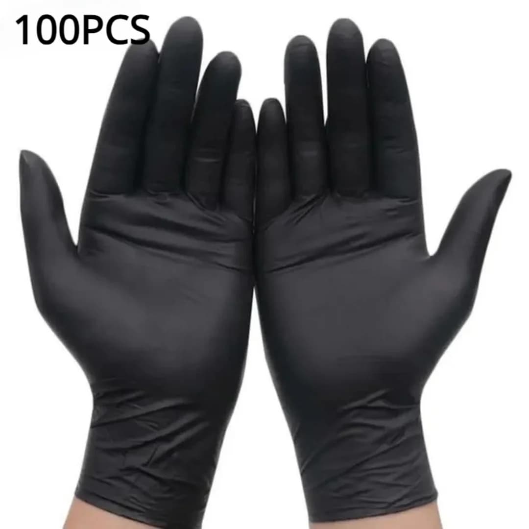 Guanti per la casa da 100 pezzi Guanti in nitrile ispessito nero per lavori domestici Lavori da cucina Cucina pulita Parrucchiere Guanti impermeabili