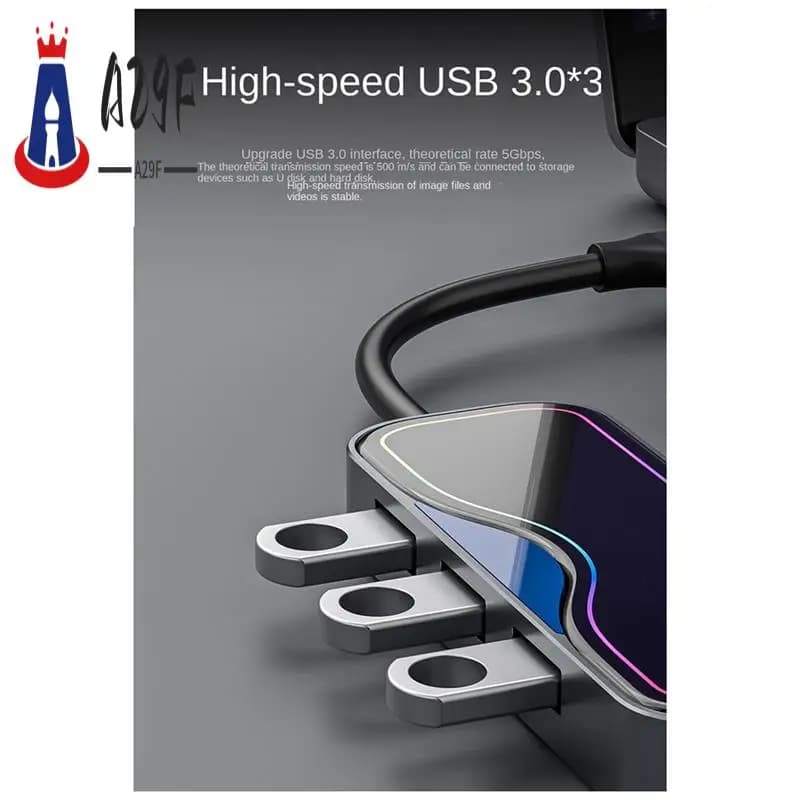 Docking station A29F-7-in-1 di tipo C Docking station per porta di rete Gigabit HUB Hub Extender Splitter USB 3.0