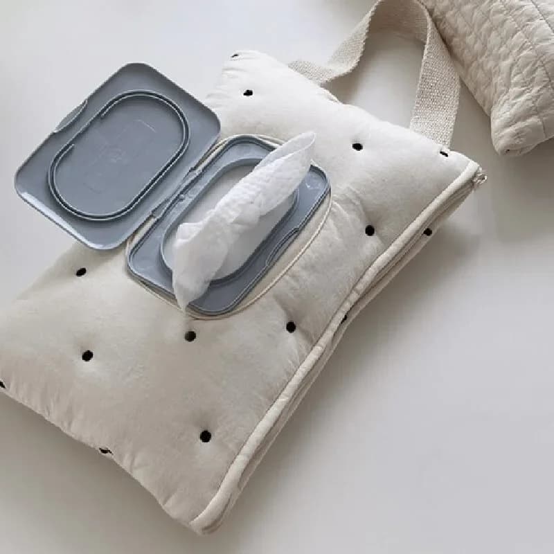 Custodia per salviettine umidificate portatile borsa per carrozzina estrazione scatole per fazzoletti ribaltabili accessori per passeggini copertura per asciugamani borsa per appendere neonato per carrello